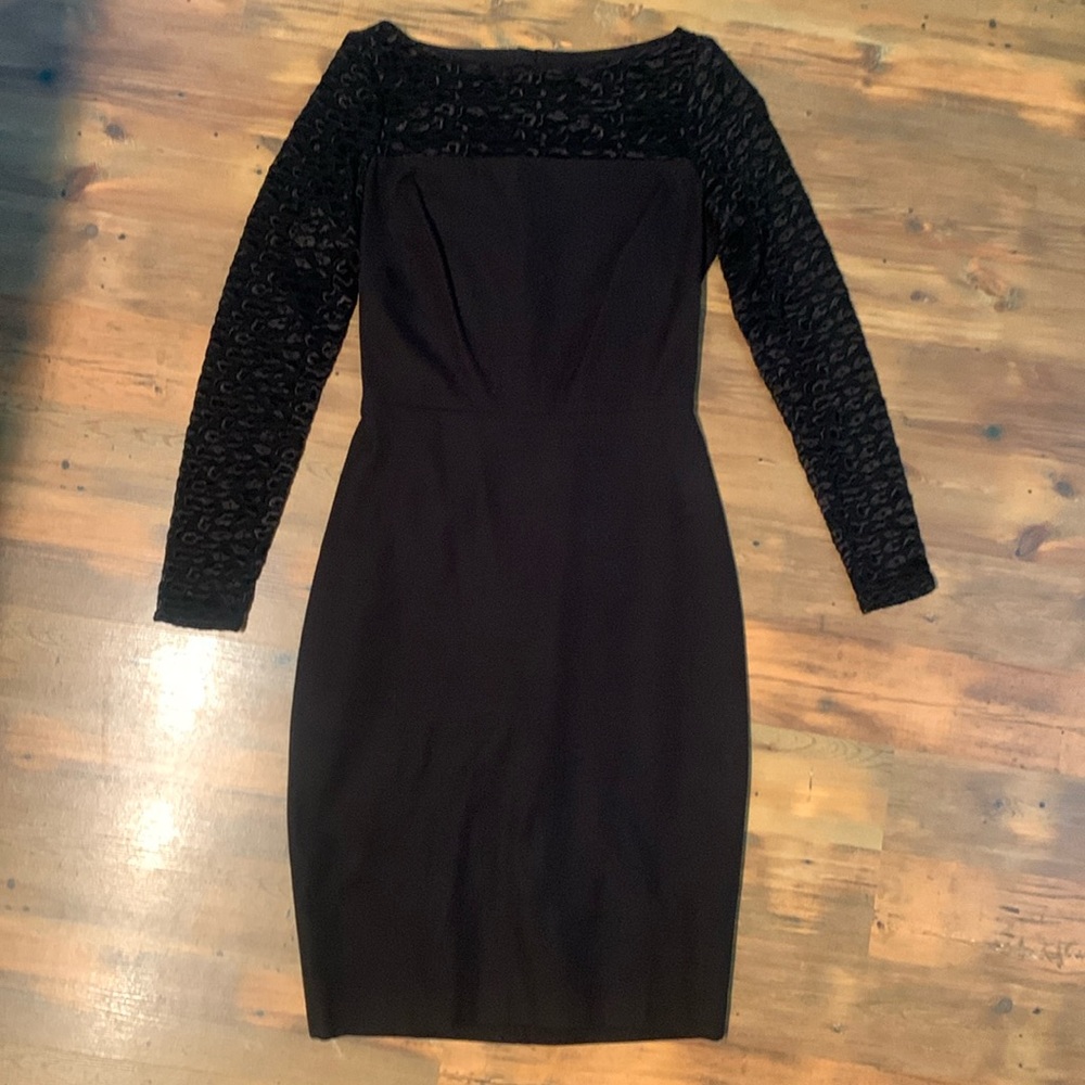 Banana Republic Black Lace Sleeve Dress